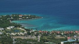 4.8K aerial stock footage of Condominiums along sapphire blue Caribbean waters, East End, St Thomas Aerial Stock Footage | AX102_257