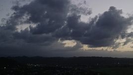 4.8K aerial stock footage of clouds at twilight over Dorado, Puerto Rico Aerial Stock Footage | AX104_139