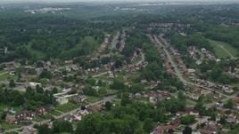 4.8K aerial stock footage flying over Suburban Neighborhoods, West Mifflin, Pennsylvania Aerial Stock Footage | AX105_015E