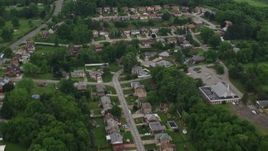 4.8K aerial stock footage flying over suburban homes, West Mifflin, Pennsylvania Aerial Stock Footage | AX105_017E