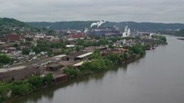 4.8K aerial stock footage of U.S. Steel Mon Valley Works, Braddock, Pennsylvania Aerial Stock Footage | AX105_048E