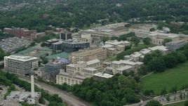 4.8K aerial stock footage of Carnegie Mellon University, Pittsburgh, Pennsylvania Aerial Stock Footage | AX105_174