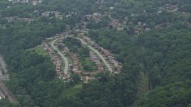 4.8K aerial stock footage of suburban neighborhoods, Verona, Pennsylvania Aerial Stock Footage | AX105_251