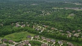 4.8K aerial stock footage flying over an upscale neighborhood, Allison Park, Pennsylvania Aerial Stock Footage | AX106_011E