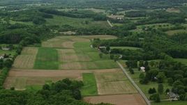 4.8K aerial stock footage farmland in Zelienople, Pennsylvania Aerial Stock Footage | AX106_030E