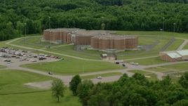 4.8K aerial stock footage orbiting Ohio State Penitentiary, Youngstown, Ohio Aerial Stock Footage | AX106_088