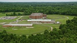 4.8K aerial stock footage orbiting Ohio State Penitentiary, Youngstown, Ohio Aerial Stock Footage | AX106_090