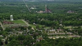 4.8K aerial stock footage of Niles Generating Station Power Plant, Niles, Ohio Aerial Stock Footage | AX106_105