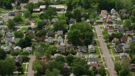 4.8K aerial stock footage of suburban residential neighborhood, Niles, Ohio Aerial Stock Footage | AX106_110E
