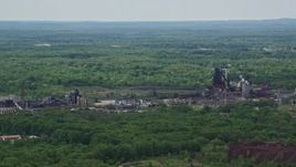 4.8K aerial stock footage of a steel and mining factory in Warren, Ohio Aerial Stock Footage | AX106_112