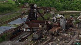 4.8K aerial stock footage of a steel and mining factory in Warren, Ohio Aerial Stock Footage | AX106_115E