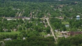 4.8K aerial stock footage orbiting the small town of Warren, Ohio Aerial Stock Footage | AX106_117