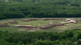 4.8K aerial stock footage of Trumbull Correctional Institute Prison in Leavittsburg, Ohio Aerial Stock Footage | AX106_119