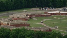 4.8K aerial stock footage of Trumbull Correctional Institute Prison Complex in Leavittsburg, Ohio Aerial Stock Footage | AX106_131