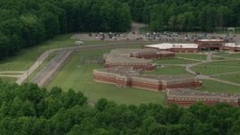 4.8K aerial stock footage of Trumbull Correctional Institute Prison Complex in Leavittsburg, Ohio Aerial Stock Footage | AX106_132