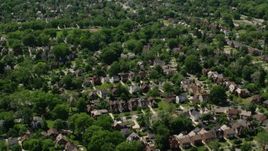 4.8K aerial stock footage flying over suburban residential Neighborhoods, Cleveland, Ohio Aerial Stock Footage | AX106_187