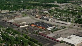 4.8K aerial stock footage approaching Home Depot, Cleveland, Ohio Aerial Stock Footage | AX107_058