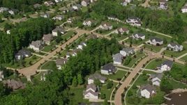 4.8K aerial stock footage of upscale homes near the water, Aurora, Ohio Aerial Stock Footage | AX107_070E