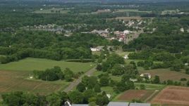 4.8K aerial stock footage of farmland and small town, Columbiana, Ohio Aerial Stock Footage | AX107_098E