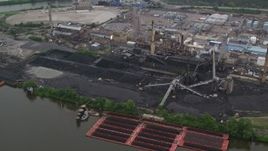 4.8K aerial stock footage of Shenango Inc Coke Plant, Neville Island Aerial Stock Footage | AX107_162