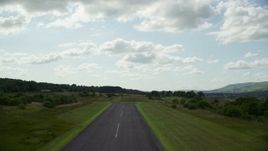 5.5K aerial stock footage of green farmland in a rural landscape, Cumbernauld, Scotland Aerial Stock Footage | AX110_001E