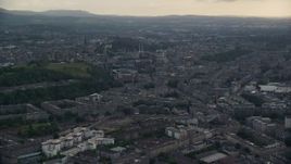 5.5K aerial stock footage of office and apartment buildings in Edinburgh, Scotland Aerial Stock Footage | AX111_127E
