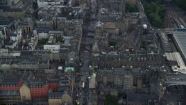 5.5K aerial stock footage fly over historic Edinburgh Castle, Scotland Aerial Stock Footage | AX111_133E
