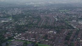 5.5K aerial stock footage of residential neighborhoods in Belfast, Northern Ireland Aerial Stock Footage | AX113_122