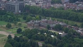 5.5K aerial stock footage of orbiting Kensington Palace, London, England Aerial Stock Footage | AX114_251E
