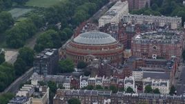 5.5K aerial stock footage of orbiting Royal Albert Hall, London, England Aerial Stock Footage | AX114_258