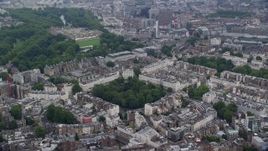 5.5K aerial stock footage of orbiting Belgrave Square and embassies, London, England Aerial Stock Footage | AX114_264