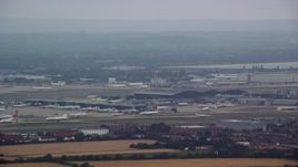 5.5K aerial stock footage of London Heathrow Airport, England Aerial Stock Footage | AX114_283