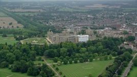 5.5K aerial stock footage flyby Windsor Castle, England Aerial Stock Footage | AX114_306