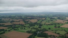 5.5K aerial stock footage of flying by farmland, Redhill, England Aerial Stock Footage | AX114_382