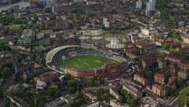 5.5K aerial stock footage of an orbit of The Oval stadium, London, England Aerial Stock Footage | AX115_146
