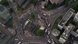 5.5K aerial stock footage of a bird's eye of Elephant and Castle Roundabout, London, England Aerial Stock Footage | AX115_152