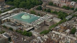 5.5K aerial stock footage of orbiting the British Museum, London England Aerial Stock Footage | AX115_233