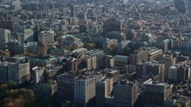 5.5K aerial stock footage of Columbia University in Autumn, Morningside Heights, New York City Aerial Stock Footage | AX119_038E