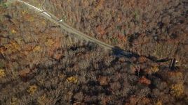 5.5K aerial stock footage fly over forest in Autumn, Sleepy Hollow, New York Aerial Stock Footage | AX119_099