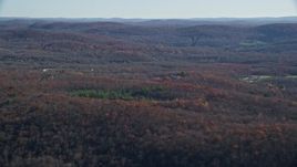 5.5K aerial stock footage of a wide expanse of forests in Autumn, Garrison, New York Aerial Stock Footage | AX119_191