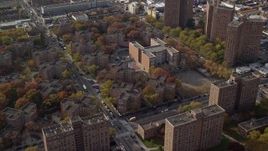 5.5K aerial stock footage of public housing and elementary school in Autumn, Brooklyn, New York City Aerial Stock Footage | AX120_079