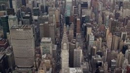 5.5K aerial stock footage of Chrysler Building and Midtown High-Rises, New York City Aerial Stock Footage | AX120_158E