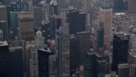 5.5K aerial stock footage orbit One57 skyscraper in Midtown Manhattan, New York City Aerial Stock Footage | AX120_167E