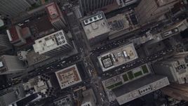 5.5K aerial stock footage of a bird's eye of Midtown streets and high-rises, New York City Aerial Stock Footage | AX120_236E