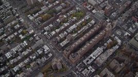 5.5K aerial stock footage of a bird's eye view of Chelsea apartment buildings in Autumn, New York City Aerial Stock Footage | AX120_239E