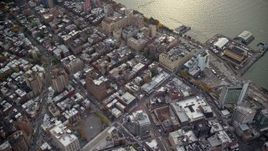 5.5K aerial stock footage of office and apartment buildings in Greenwich Village in Autumn, New York City Aerial Stock Footage | AX120_241