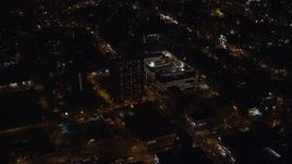 5.5K aerial stock footage orbit high school and apartment building on Lower East Side at Night, New York City Aerial Stock Footage | AX122_240