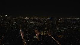 5.5K aerial stock footage of orbiting skyscrapers in Brooklyn at Night in NYC Aerial Stock Footage | AX122_268E