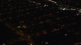 5.5K aerial stock footage orbit suburban neighborhood at Night in Brooklyn in New York City Aerial Stock Footage | AX123_136E