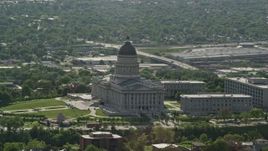 5.5K aerial stock footage of circling around Utah State Capitol, Capitol Hill, Salt Lake City, Utah Aerial Stock Footage | AX129_035E